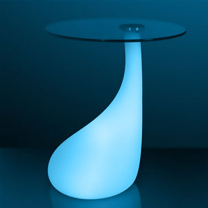 LED Light Up Side Table with Glass Top